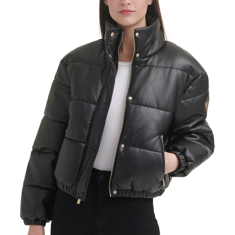 Guess Leather Puffer Coat (Vegan leather)
